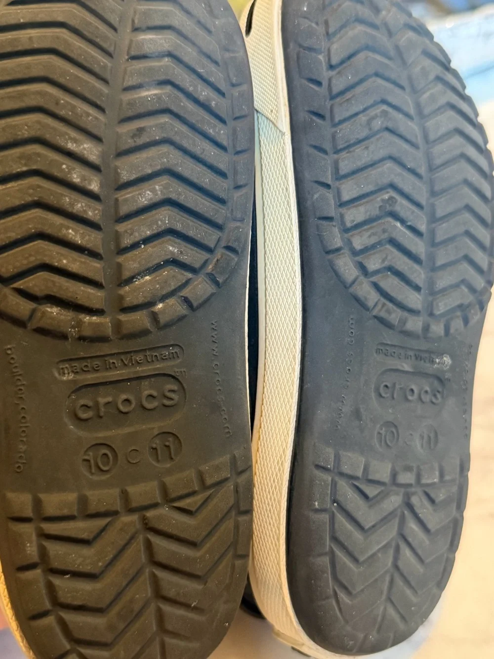 Crocs Black Clog Slip-Ons with White Sole 10
